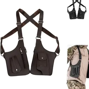 Men's retro shoulder bag, multi-functional lightweight outdoor backpack, outdoor mobile phone bag, Tactical Crossbody Bag, suitable for cycling, mountain climbing, fitness, running, perfect for giving to husband, father, classmates