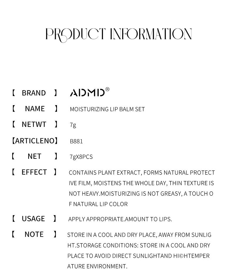 8pcs Fruit-Flavor Lip Balm Gift Set Natural Moisturizing Long-Lasting Hydration Assorted Fruit Scents