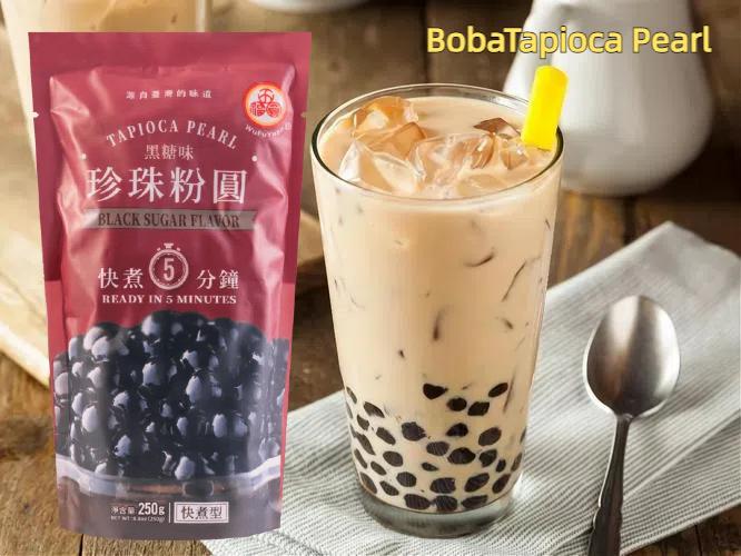 Black Sugar Flavor Boba Tapioca Pearls, Black Sugar Flavor, WuFuYuan Black Tapioca Pearls For Boba Tea, Ready In 5 Minutes 8.8oz(1/2/3/4Packs)