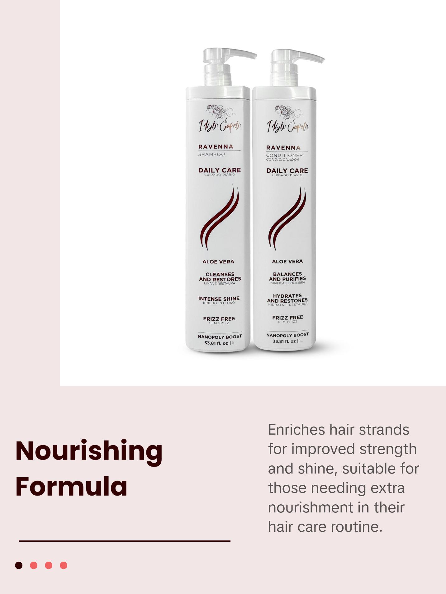 Kit I Belli Capelli Ravenna Daily Care with Aloe Vera – Shampoo + Conditioner 2x1L/2x33.8 fl.oz Cleansing Gentle Haircare Nourishing Softening Smoothing Scalp Revitalizing Solution Kit I Belli Capelli Ravenna Daily Care with Aloe Vera – Shampoo + Conditioner 2x1L/2x33.8 fl.oz Cleansing Gentle Haircare Nourishing Softening Smoothing Scalp Revitalizing Solution