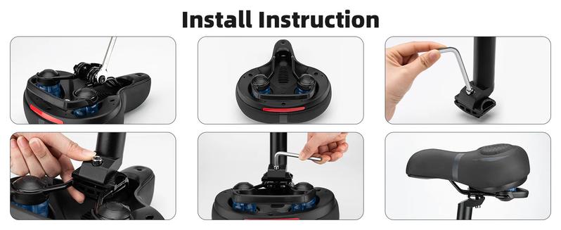 ROCKBROS Comfort Gel Bike Seat Breathable Waterproof Saddle Cruiser/Mountain/Fat Bikes