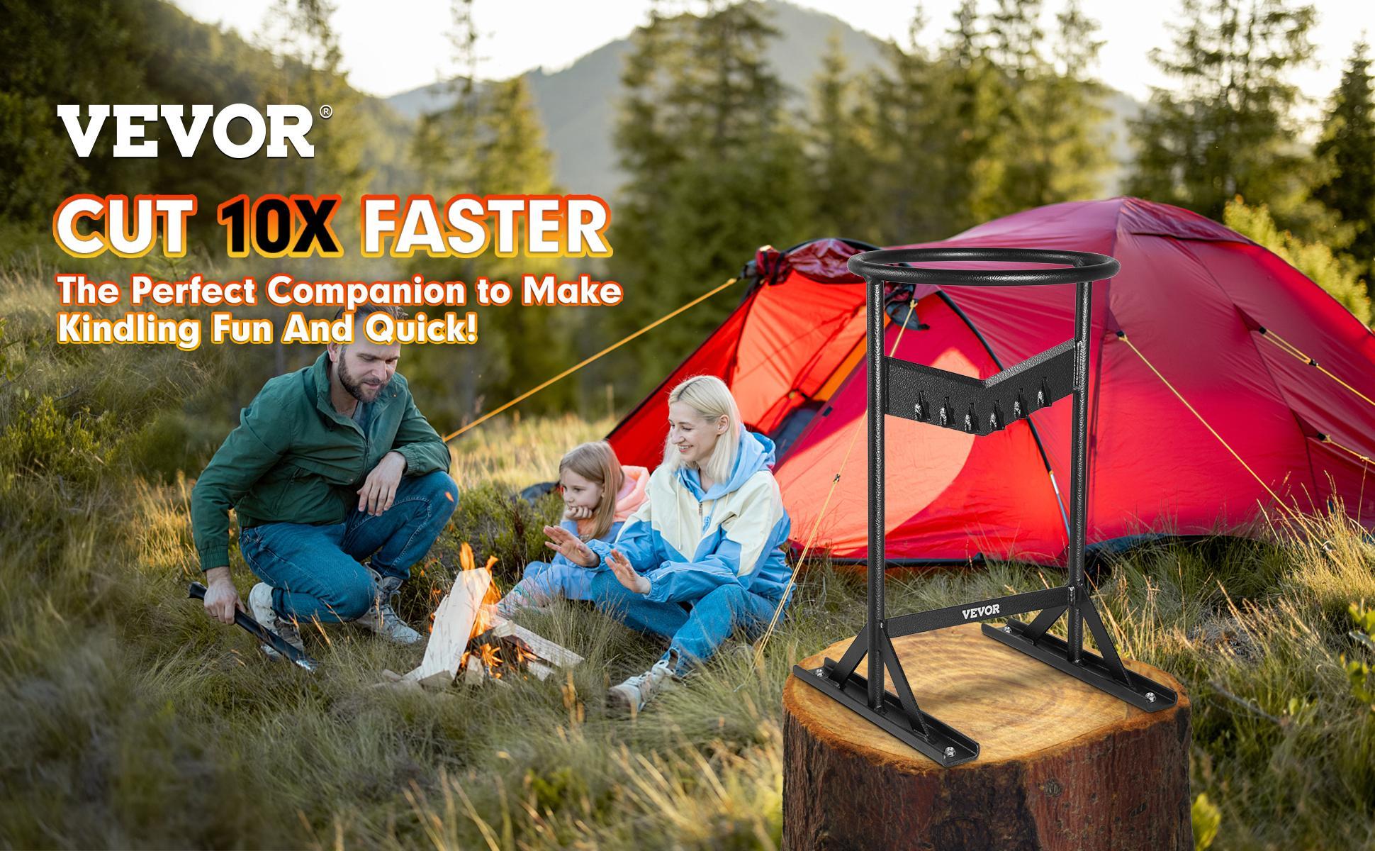 VEVOR Firewood Kindling Splitter, 9''x17'' XL Wood Splitter, Unique V-Shaped Finger-Safety Blade, Manual Log Splitter for Wood Splitting, Heavy Duty Strong Steel Structure & Stability, Log Splitter