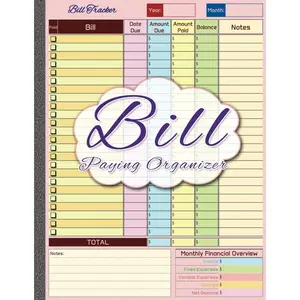 Bill Paying Organizer: Monthly Bill Payment Tracker Book with Colorful Columns & Monthly Financial Overview | Bill Payment Checklist Notebook | 8.5x11 Inches, 80 Pages Paperback – September 13, 2024