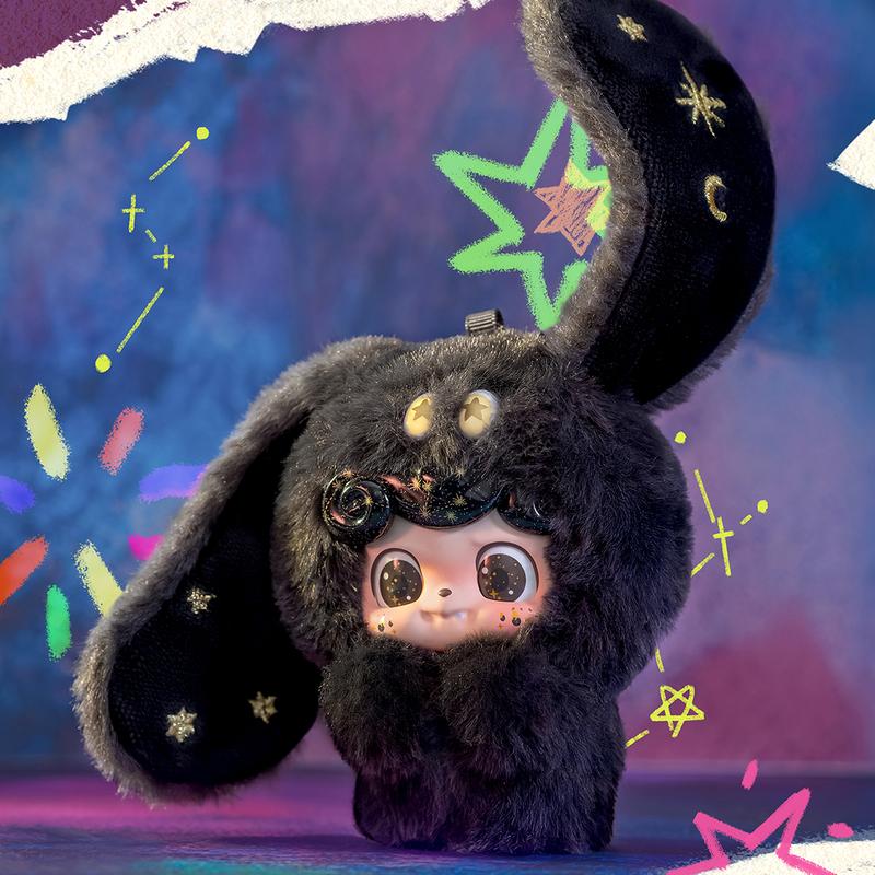 MINISO Qbao Mood Monsters Blind Box with LARGE Hidden Model! 6+1 surprise figures. Collect all the cute expressions like the star-eyed rabbit ear doll. Official collectible toy.
