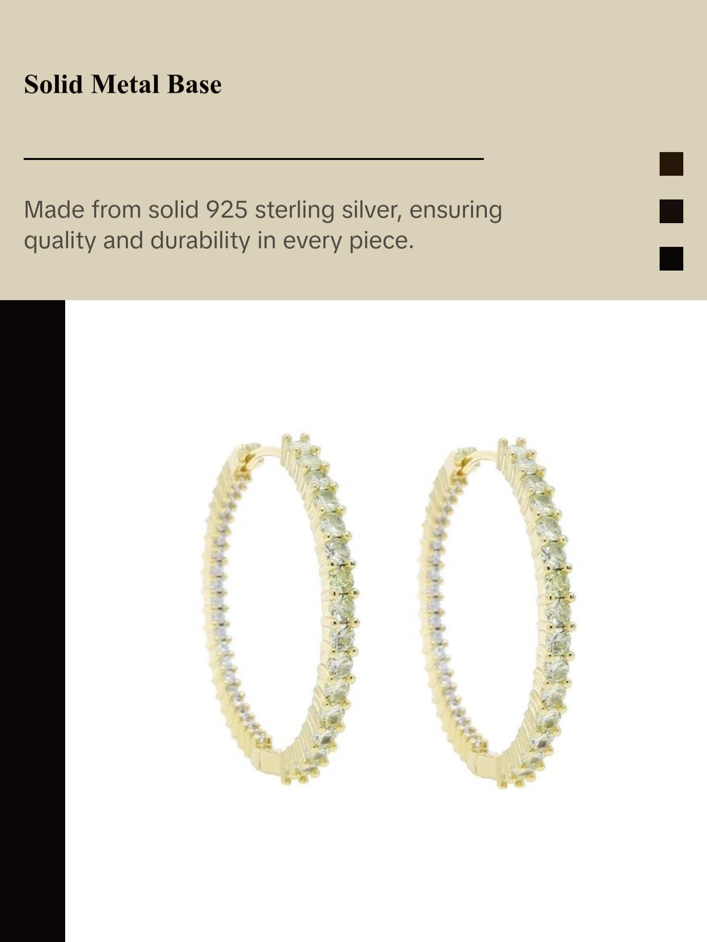 18K Gold Diamond Hoop Earrings