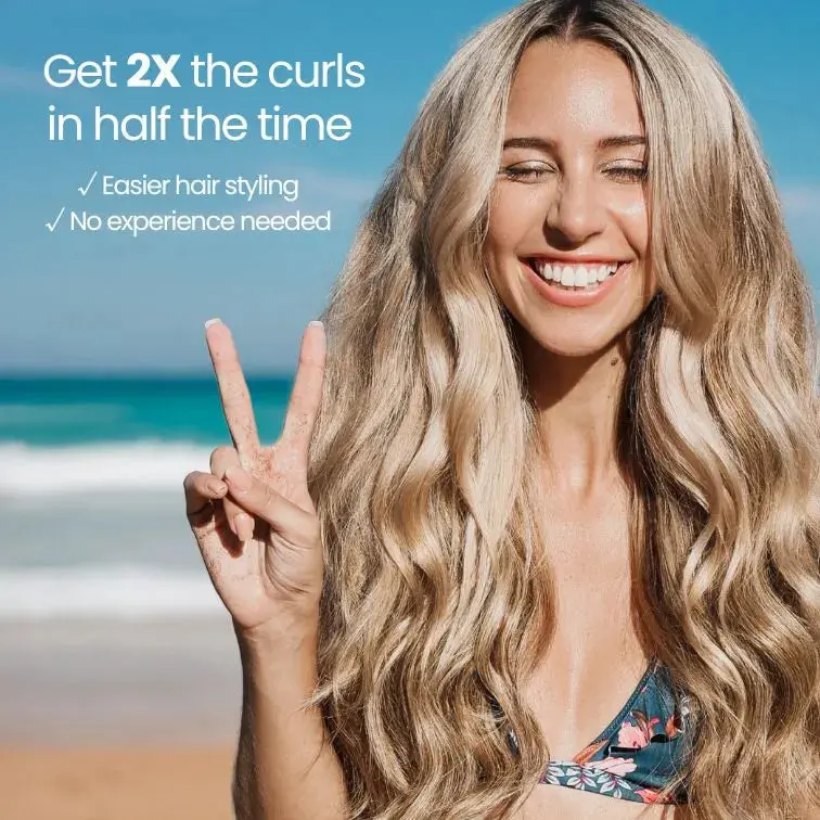 Beachwaver Pro Series Rotating Curling Iron | Extended Length Tourmaline Ceramic & Gold Dust Barrel | Pro Heat up to 450°F | 1 & 1.25" Barrel Size