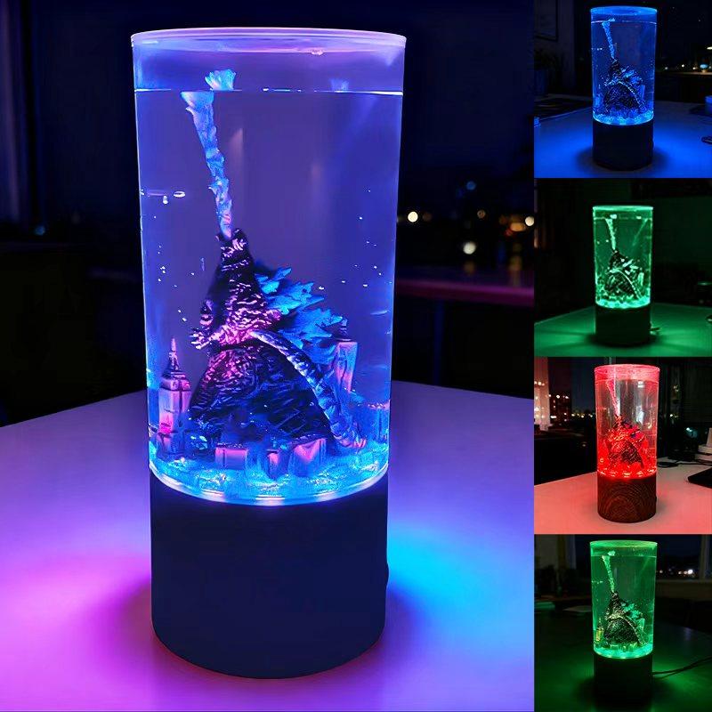 Monster Decorative Lamp, Color-Changing Night Light with Rotating Water Effect - Ambiance Table Lamp Classic Movie-Themed Decor, Perfect for Bedrooms, Parties, or Collector's Displays