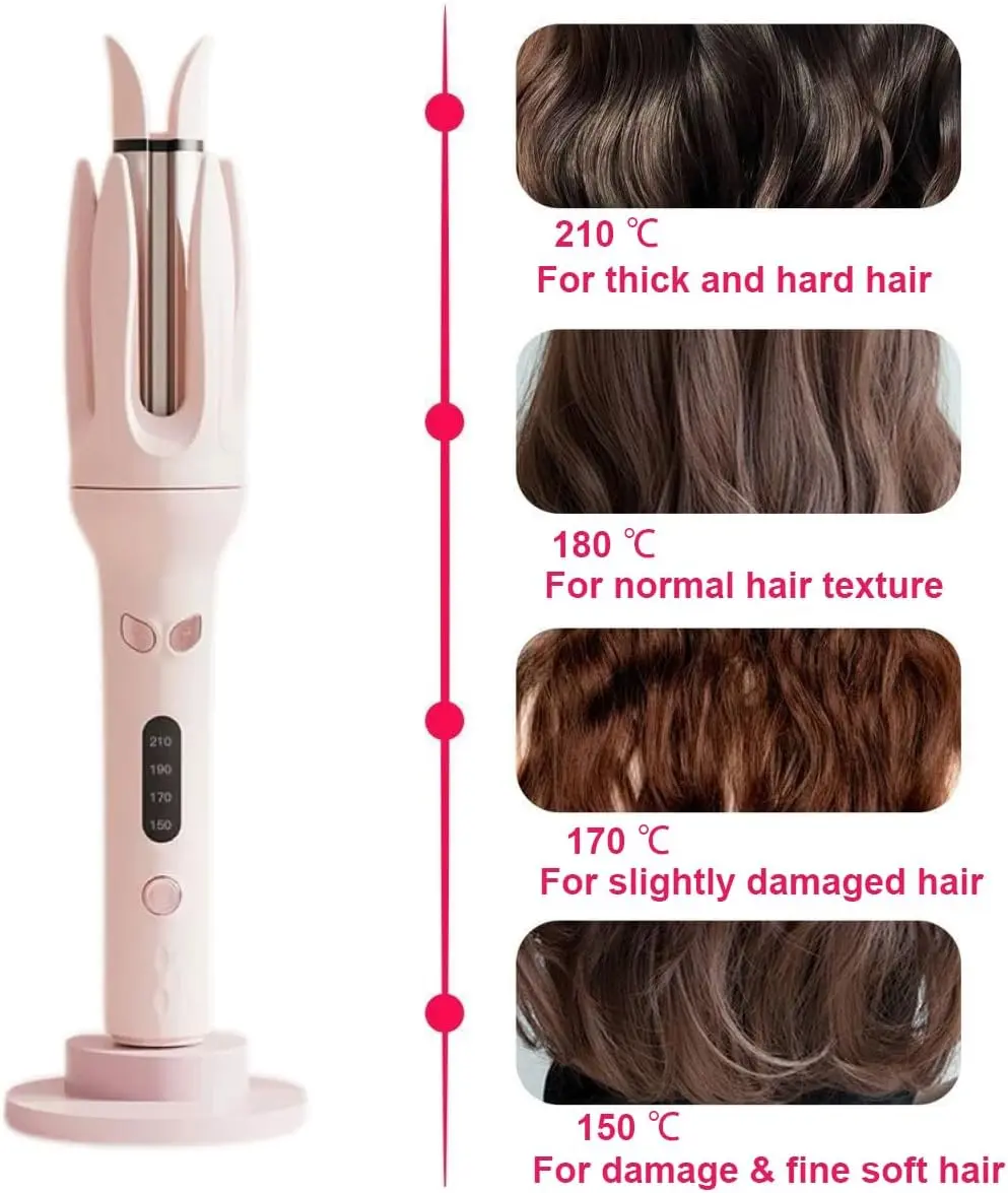 Adjustable Ceramic Automatic Curling Iron, Professional Curling Hair Tool for Beauty & Personal Care Appliance Use, Curling Hair Curling Iron