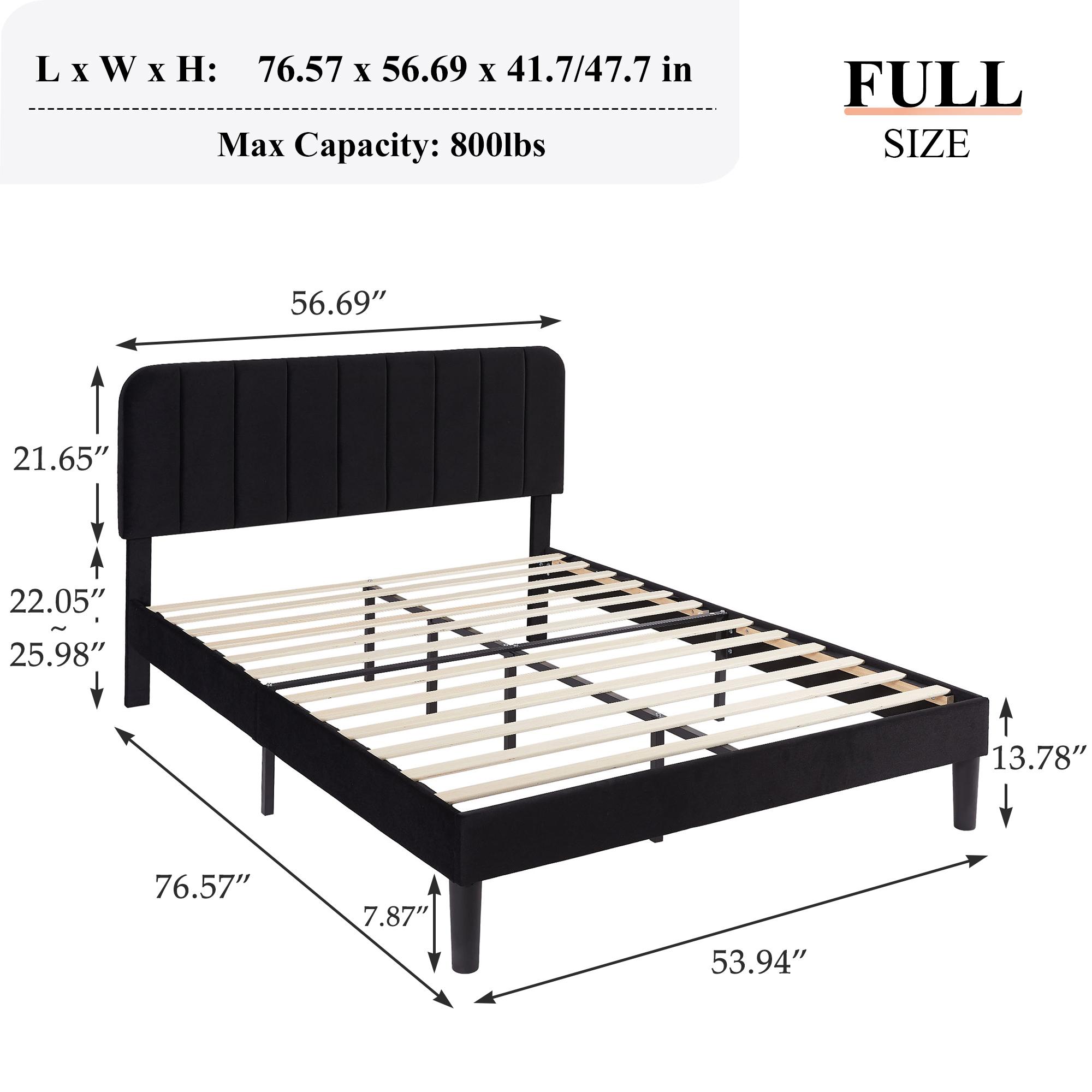 VECELO Upholstered Queen Twin Full Queen Size Bed Frame Platform with Velvet Adjustable Headboard Wooden Slats,Noise-Free,No Box Spring Needed, Easy Assembly VECELO Upholstered Queen Twin Full Queen Size Bed Frame Platform with Velvet Adjustable Headboard Wooden Slats,Noise-Free,No Box Spring Needed, Easy Assembly