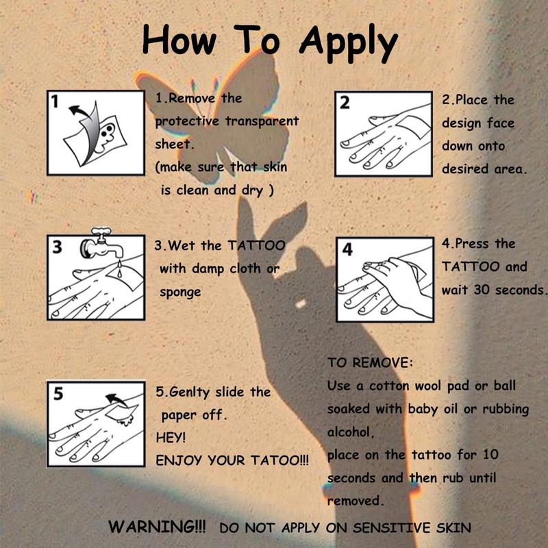 72 Sheets Tiny Temporary Tattoos Stickers, Fake Tattoos That Look Real And Last Long, Halloween Tattoos Include Black Scary Wolf Lion Tiger Skeleton Skull Tattoos