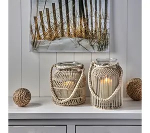 9-10.5" Glass With Thread Lantern Vase By Valerie 9-10.5" Glass With Thread Lantern Vase By Valerie