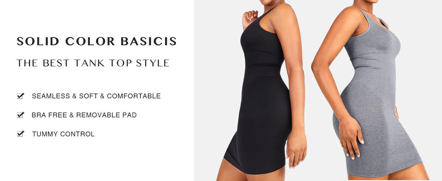 FeelinGirl Seamless Eco-friendly Large U-back Built-in Shaper Dress Bodycon Womenswear Basic Casual Comfortable Fabric SpringStatements