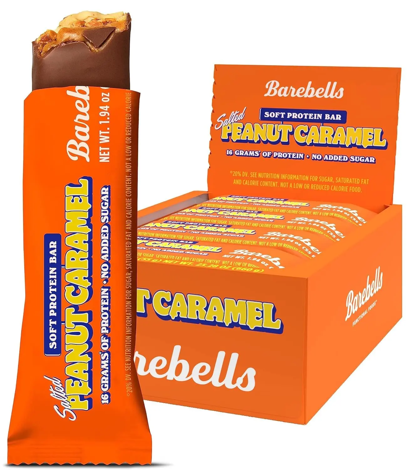 Barebells Soft Protein Bar - Salted Peanut Caramel - 16g Protein (12 Bars)