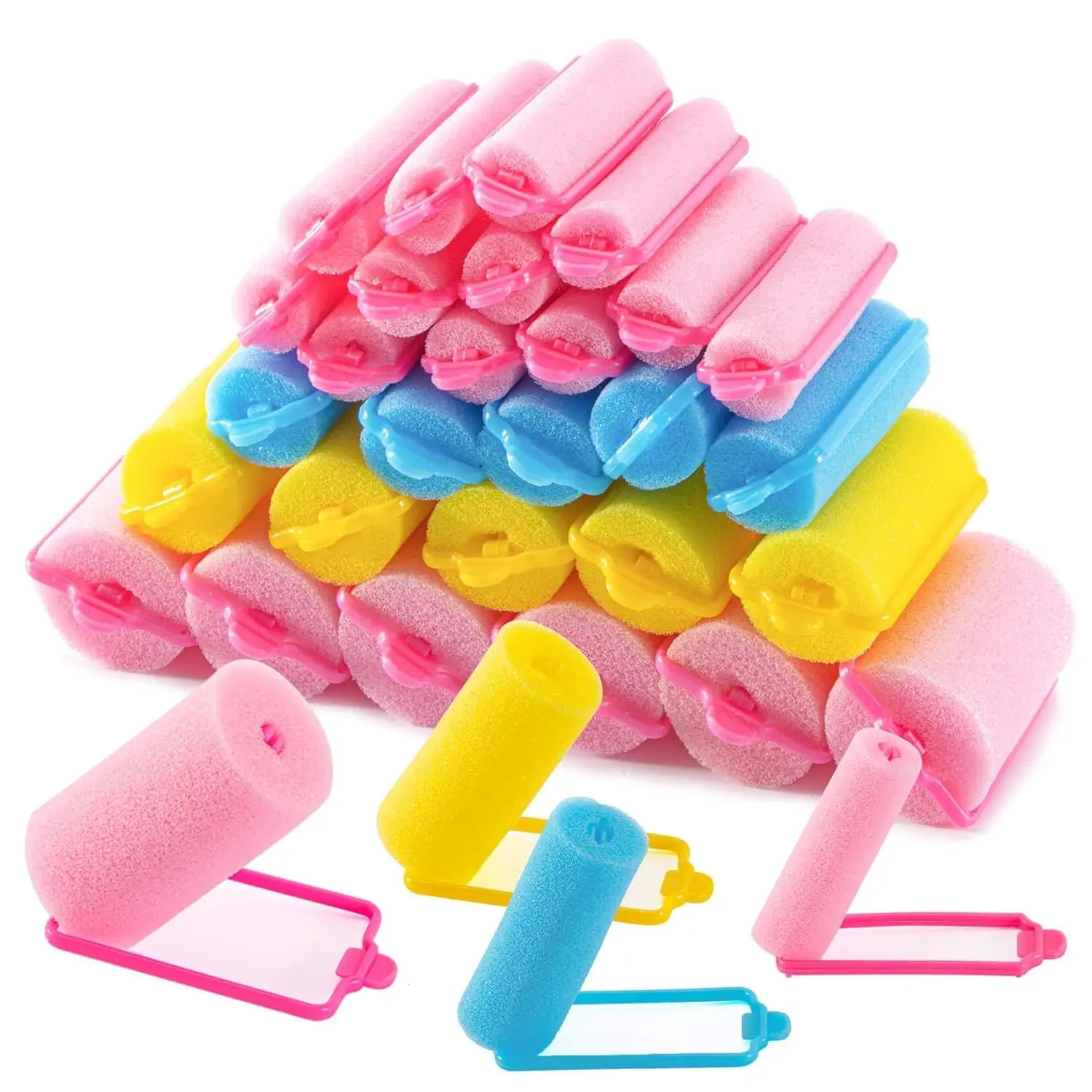 36PCS Foam Hair Rollers Sponge Rollers for Heatless Hair Curler for Short/Long Curling Sleep