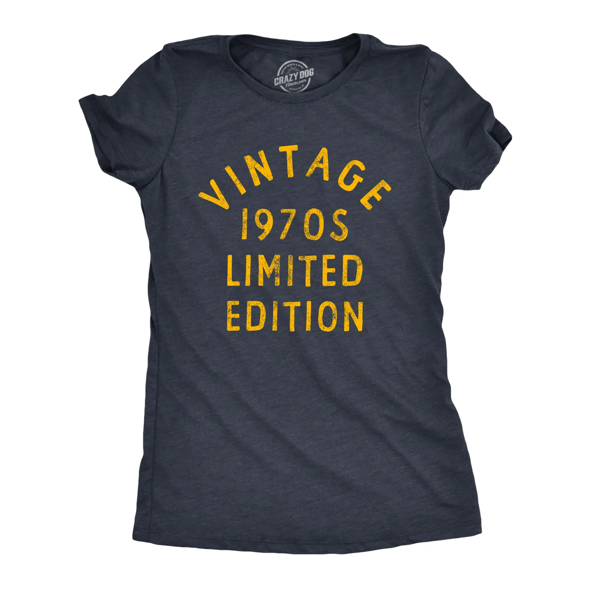 Womens Vintage 1970s Limited Edition T Shirt Funny Cool 1970 Theme Classic Tee for Ladies Funny Womens T Shirts Cute Vintage Fashion Casual Ladies T-Shirt Gift Funny Vintage Top Women's Novelty Tees Navy