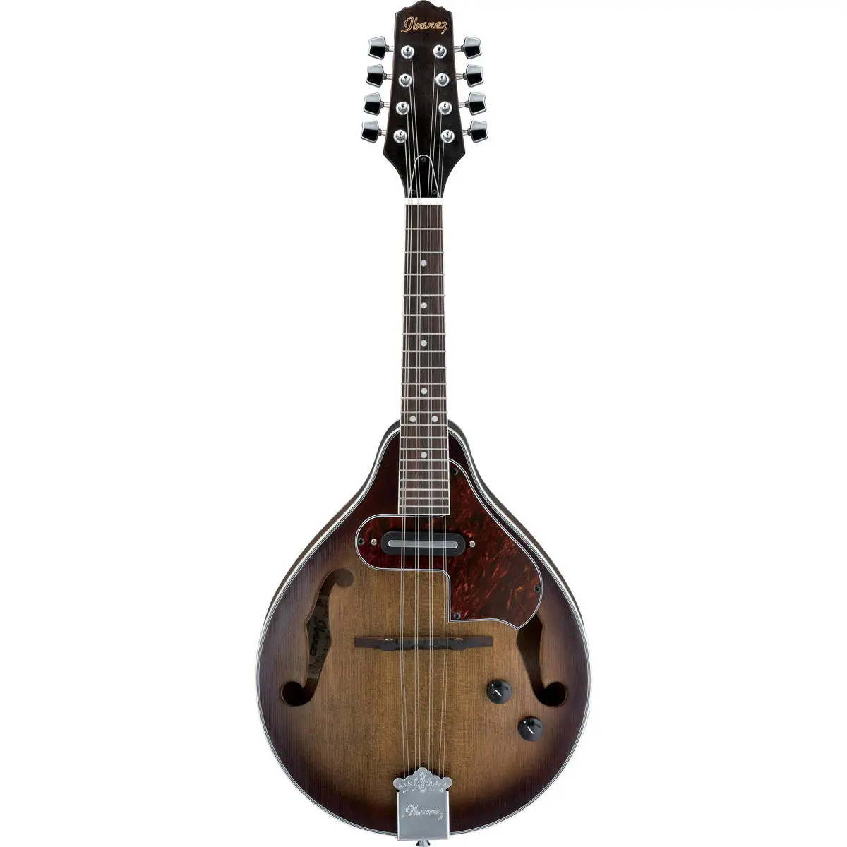 Ibanez M510E A-Style Body Mandolin - 20 Frets, Mahogany Neck, Magnetic Single Pickup, Rosewood Fretboard, Open Pore Wood Vintage Sunburst