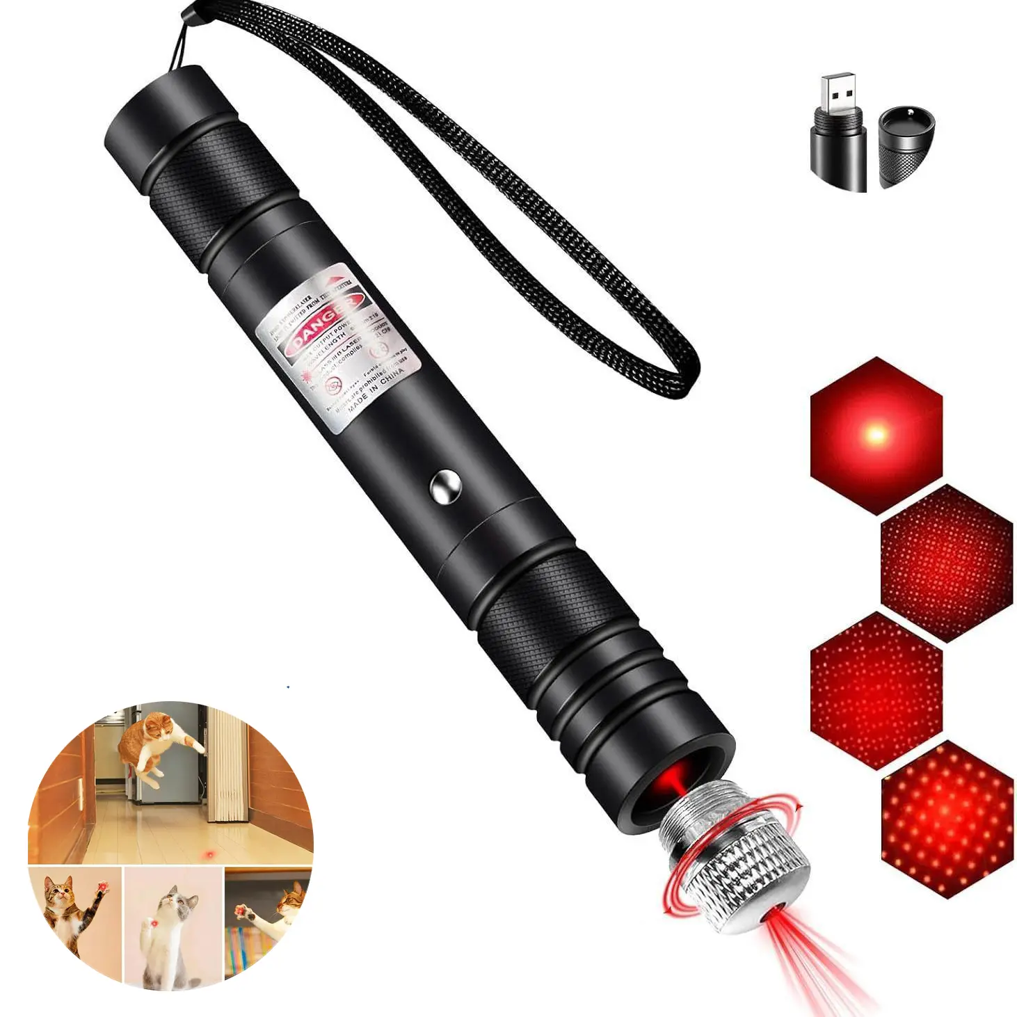 [Already have 10K favorites]Rechargeable Green Light Laser Cat Toy for Dogs & Cats/ Line Light Flashlight Long Distance Range for TV/LED/LCD Screens  Flashlights Presentation, Laser Pointer Cat Toy，Office / Outdoors / Astronomic / Construction