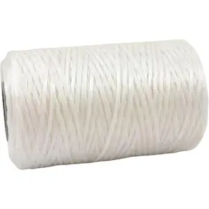 Artificial Deer Sinew White Waxed Flat Polyester Thread for Beading, Leather, Tie-dye Crafts and Sewing, White Sinue (5-Ply, 300 Yards or 900 Feet)