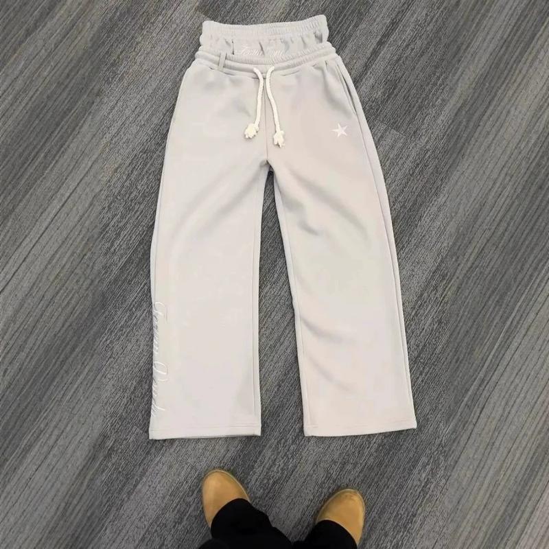 LBLN 2025 new popular five-pointed star printing series teen couple casual fake two-piece wide-leg pants Menswear Man