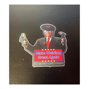 Trump Welder Sticker - Waterproof Vinyl Decorative Sticker Featuring "Make Welding Great Again" Text for Gift Giving and Decor