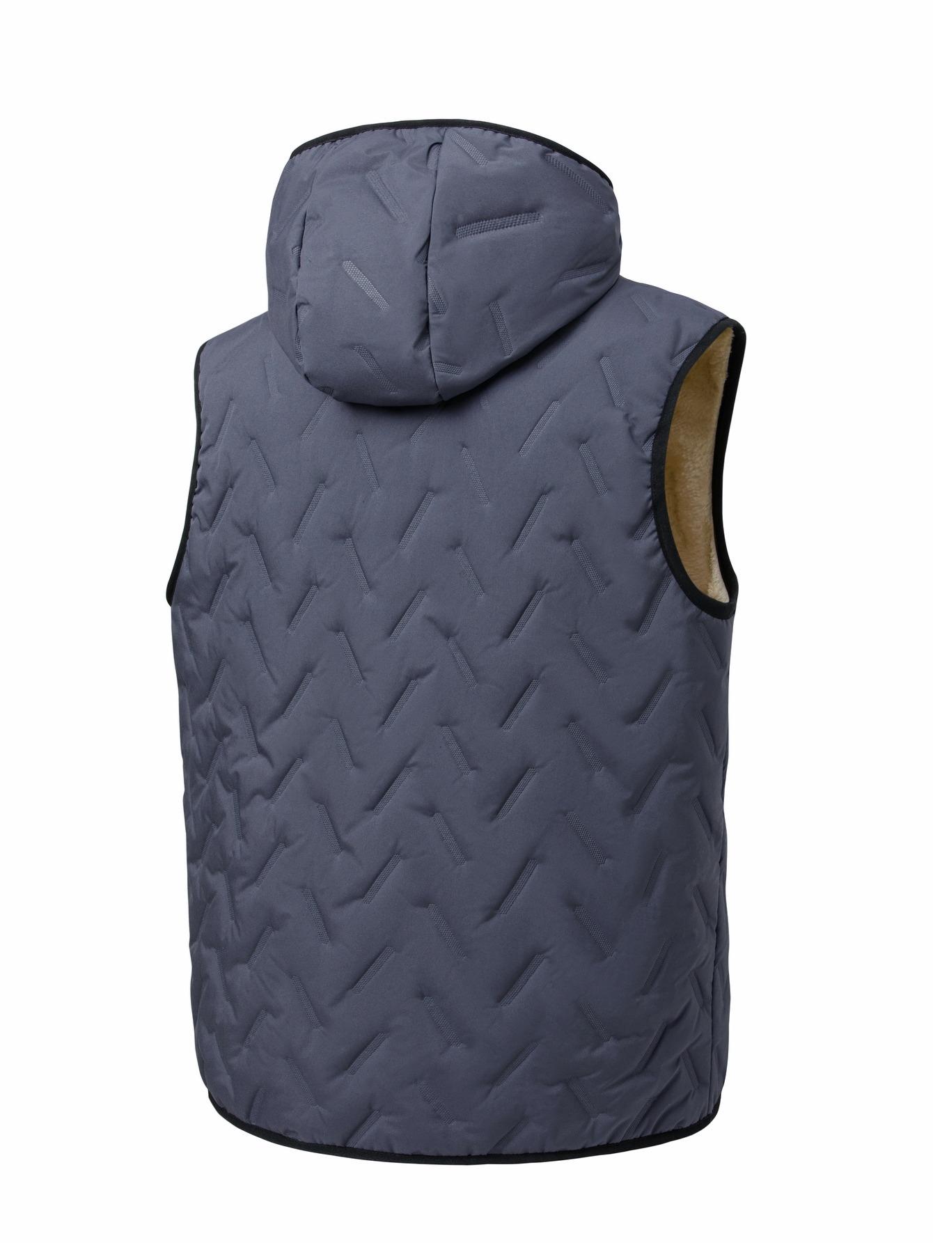 Men's Winter Warm Vest Lined with Wool Regular Fit Polyester Fiber Zipper Design Easy Machine Washable Casual Style Medium Size Menswear Tops Plain Gilet Wetsuit Tractor Beige Black SpringStatements