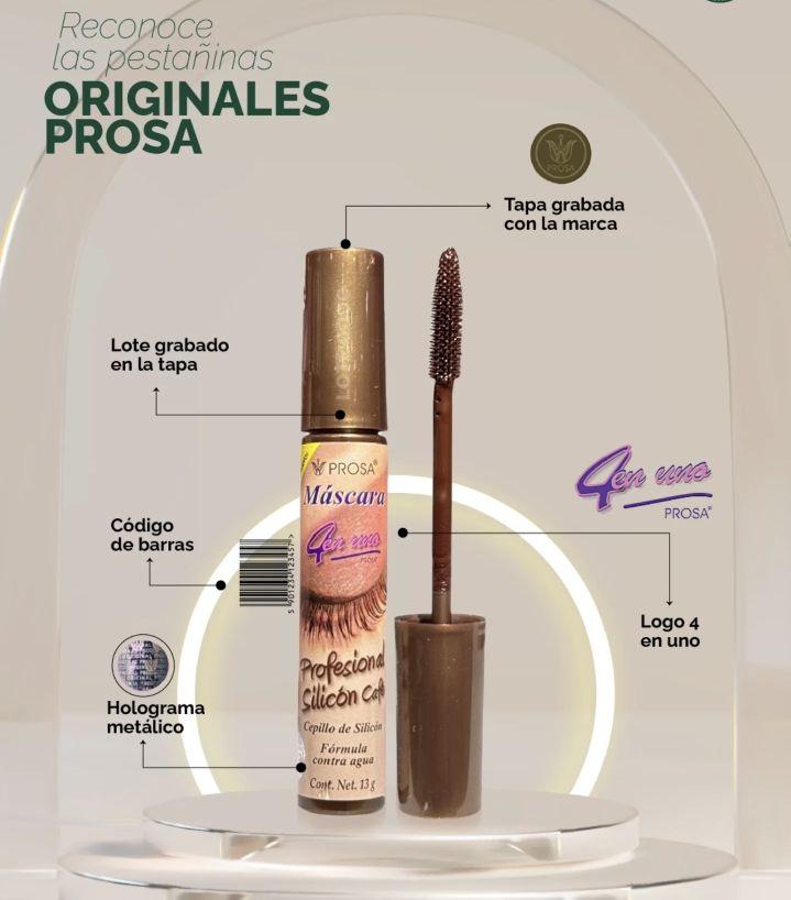 Prosa Mascara- Choice one of the 10 Rimel prosa- Maxi-Volumen Micro-Fibras-Professional Silicon, Silicone Café Waterproof 4-in-1 Oils Natural  Eyelash Weather Resistant Cosmetic Makeup Flawless