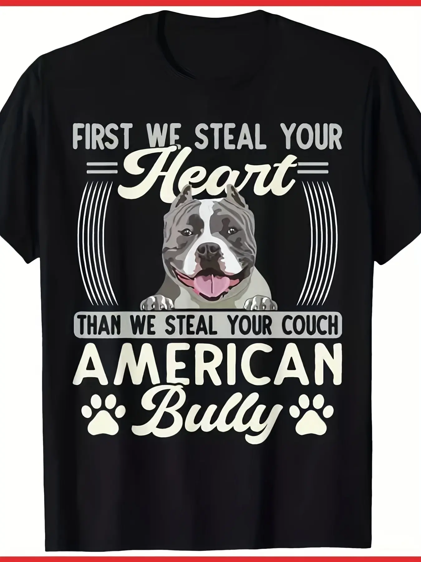 Men'S Funny American Bully Dog Lover T-Shirt - _Fi unisex soft cotton short sleeve t shirt, vintage graphic casual tee for men women teens, perfect birthday holiday gift for camping travel gym daily street  wear
