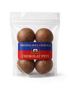 Original Boul Chokola Premium Quality Chocolate Balls Chokolat Peyi - 4 Balls Pack for Delicious Hot Drink Snack