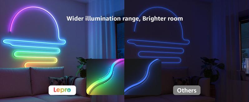 Lepro N1 AI Smart RGB Neon Rope Lights, Featuring LLM AI-Generated Lighting Effects, LightBeats Music Sync, Color Segment DIY Voice Control via App, Wi-Fi & Bluetooth Enabled for Christmas, Living Room and Bedroom Wall Decor -1