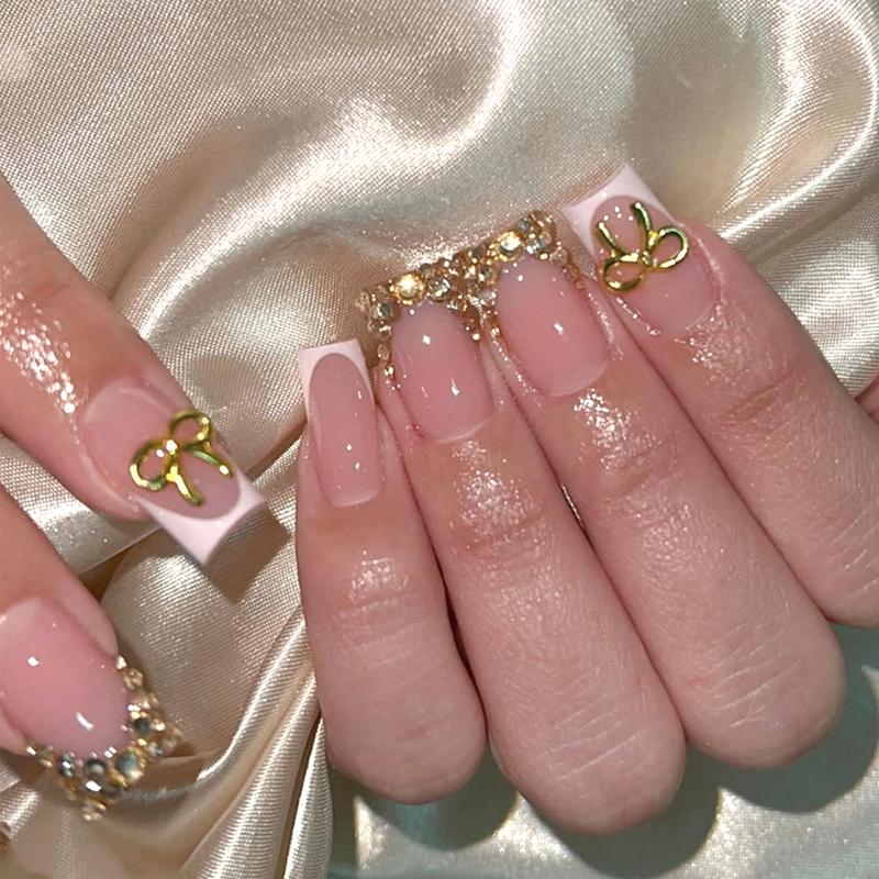 144 Pcs (6 Packs) Value Set | Press on Nails with Jelly Glue | Mixed Coffin & Almond Shapes | Reusable Stick on Nails | No Glue Damage | 12 Sizes