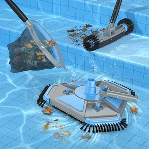 UIRWAY Deluxe Swimming Pool Cleaning Kit,Adjustable Aluminum Pole Inground & Above Ground Pools