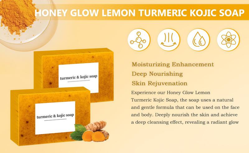 LMMAKE Natural Turmeric Kojic Acid Soap Bar - Triple Action Formula for Brightening Smoothing & Deep Cleansing Skin Reduces Dark Spots Improves Texture for Morning Night Facial Body Care