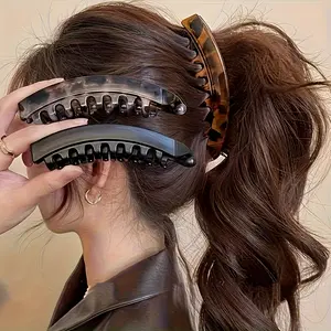 3pcs Set of Large Hair Clips for Women's Ponytails with Back Comb Naturally Fluffy Revealing Hair Volume Anti Slip Vertical Clip