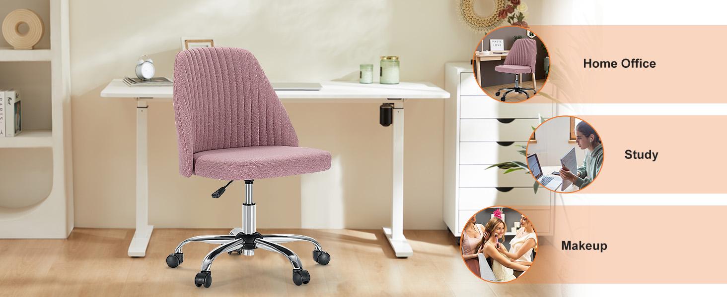 FurnishFlex Cute Desk Chair Armless Modern Fabric Home Office Desk Chairs with Wheels FurnishFlex Cute Desk Chair Armless Modern Fabric Home Office Desk Chairs with Wheels
