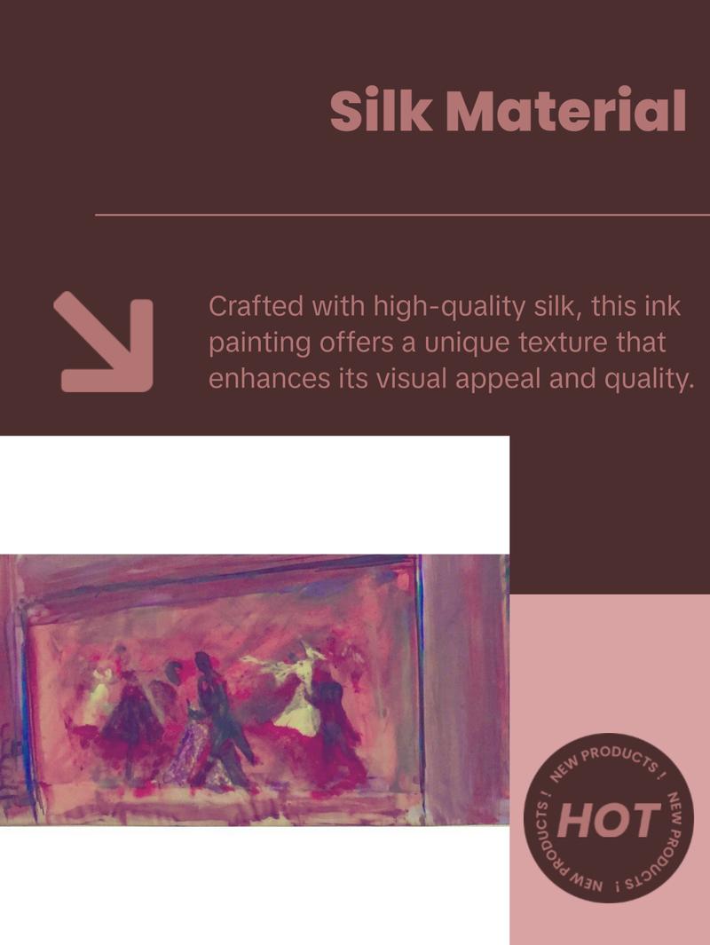 Hollywood Nights, Wall Art Contemporary Silk Painting