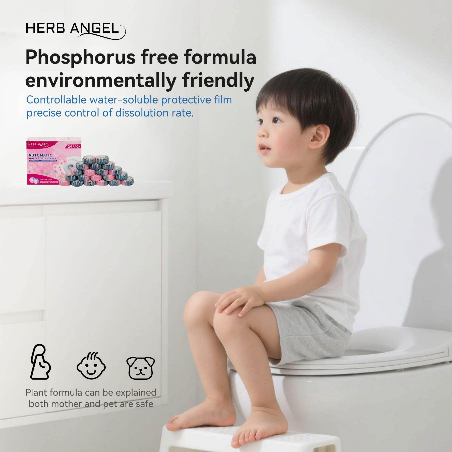 Dual Color & Dual Effect Automatic Toilet Bowl Cleaners Tablets （home essentials） 12 24 32 40 Pack Effective Cleaning Solution