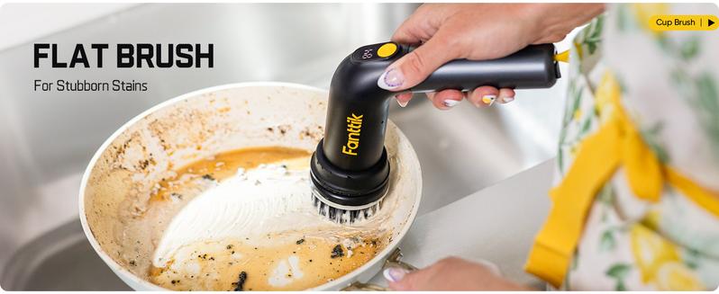 Fanttik G9 Handy Cordless Electric Spin Scrubber, MagnaStorm Motor, Dual-Speed, 5 Brush Heads, LED Display, IPX7 Waterproof, 2500mAh with Type-C Charging, for Kitchen, Sink, Tile, Stove Cleaning Tool