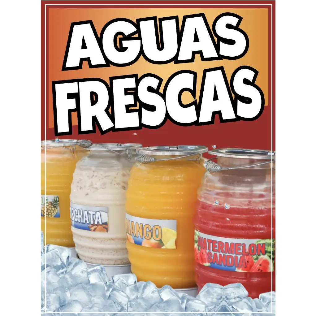 Aguas Frescas Decal Window Sticker Mexican Food Truck Concession Vinyl Restaurant Mexican Horchata