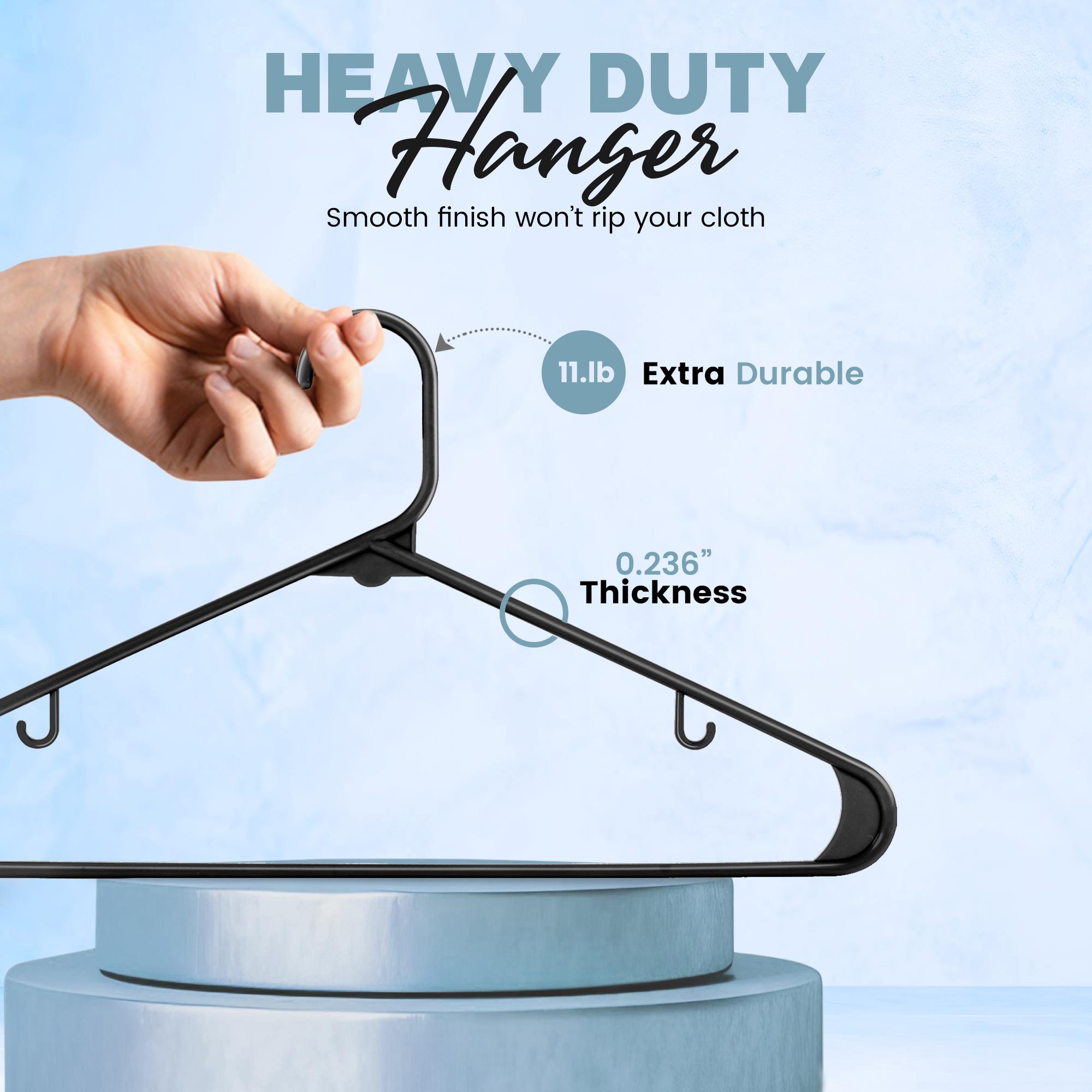 Utopia Home Plastic Hangers with Hooks Durable & Space Saving 50 Pack Black Effortless Organization for Wardrobe