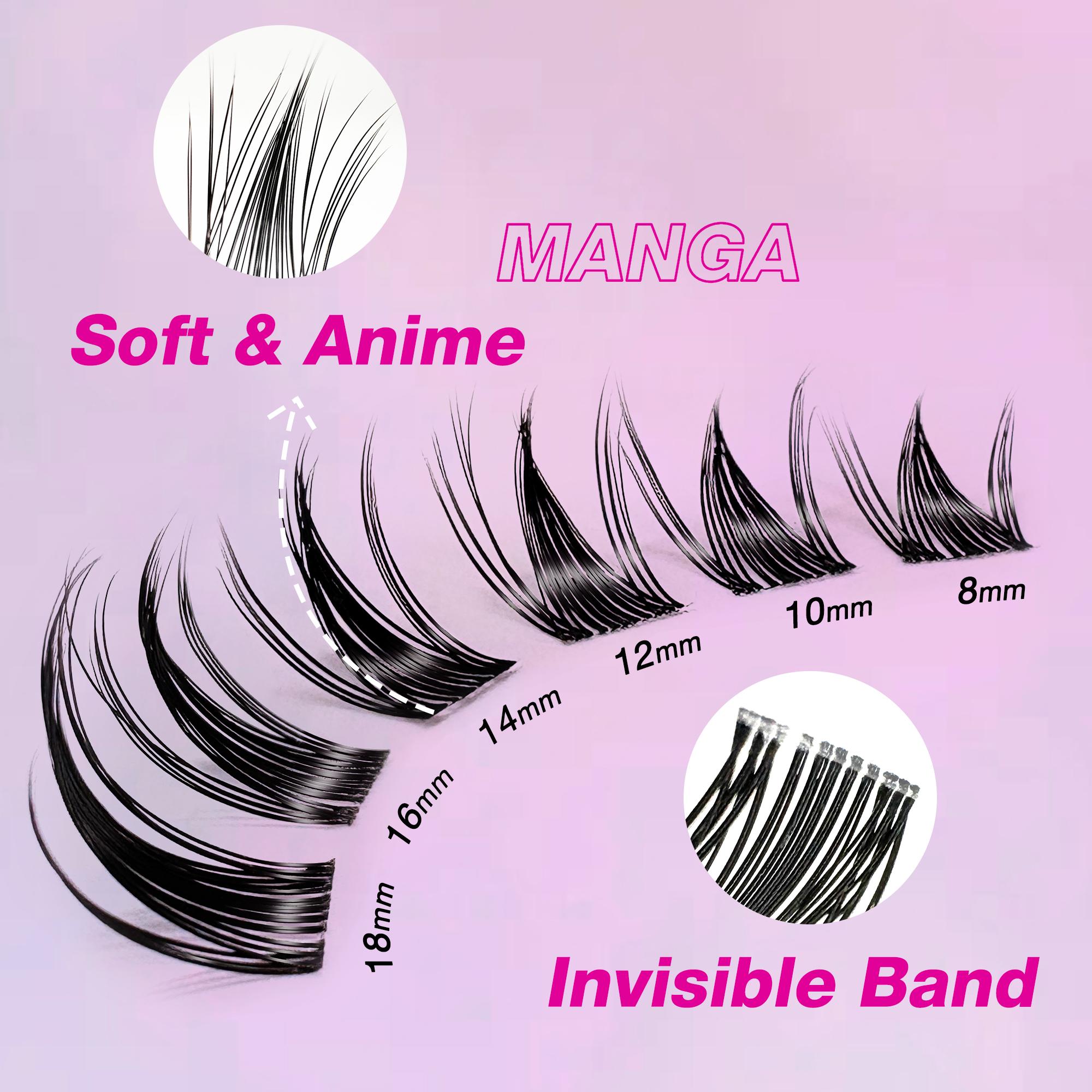 Veyesbeauty Cluster Lashes Individual Lash Extensions Layered Eyelashes Wispy Faux Mink Lash Newbie's Five-Second DIY Mixed Length for Self Application Makeup at Home Cosmetic Eyelashes Extensions