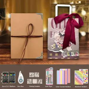 【Couple's Diary】Valentine‘s DIY Photo Album Set  - Stretchable Kraft Paper, Includes Accessories  - Co-Create Your Love Story this Valentine‘s Day - Interactive Memory Book Gift for Couples.AnniversaryGift,CouplesDIY,LoveStoryBook