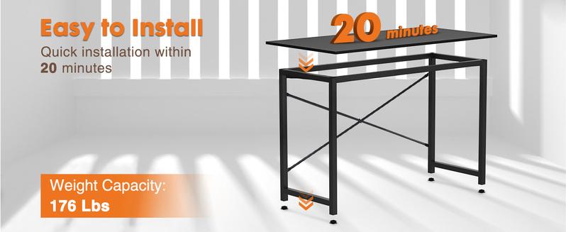 Furnest Indoor Furniture Table & Desks Computer Desk-Home Office Desk Writing Desks Work Table Study Table Modern Simple Style Student Desk with Storage Bag & Hook Wooden Desk for Home Bedroom