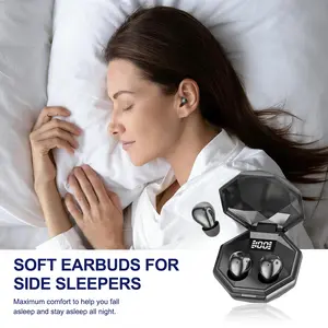 INSONIXN SK45 Small Design Mini Sleep Earbuds with Built-in Mics Clear Calls LED Power Display Anc Noise Cancellation Comfort Fit for Sports Workout