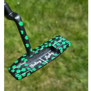 Feeling Lucky Putter Head: Black Finish with Green Shamrocks RH