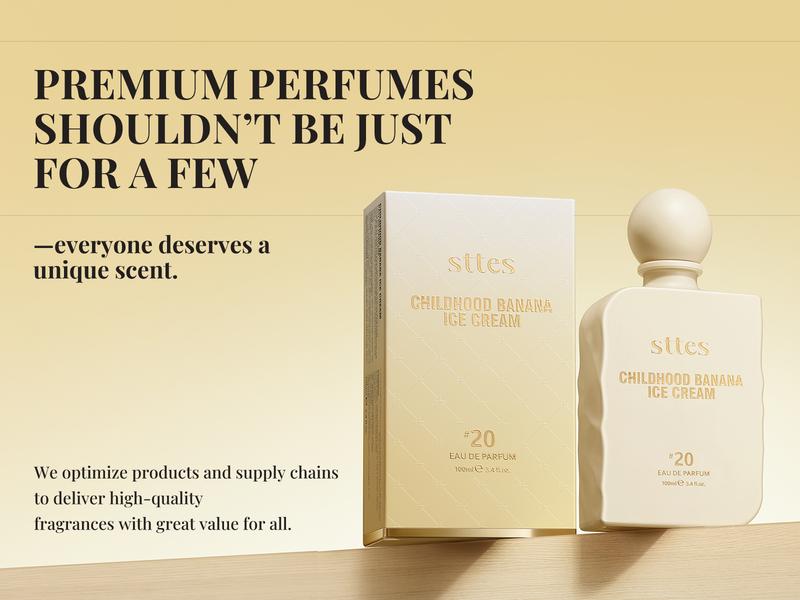 Sttes #20 Childhood Banana Ice Cream Memories Perfume for Women – Gourmand Eau de Parfum with Banana Ice Cream, Caramel & Vanilla, 100ml / 3.4 fl oz Sttes #20 Childhood Banana Ice Cream Memories Perfume for Women – Gourmand Eau de Parfum with Banana Ice Cream, Caramel & Vanilla, 100ml / 3.4 fl oz