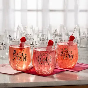 Bulk Bachelorette Party Stemless Wine Glasses - 24 Pc.