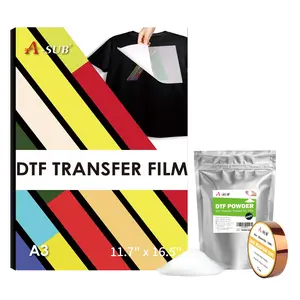 A-SUB A3 DTF Kit for Beginners All-in-One with 500g DTF Powder, A3 Film, and Heat Resistant Tape for Superior Ink Absorption and Easy Operation