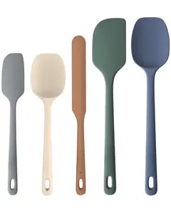 5 Pieces Silicone Spatula Set, Food Grade Rubber Spatula, Handle with Ergonomic Grip, Heat Resistant Up to 600°F for Nonstick Cookware, Cooking