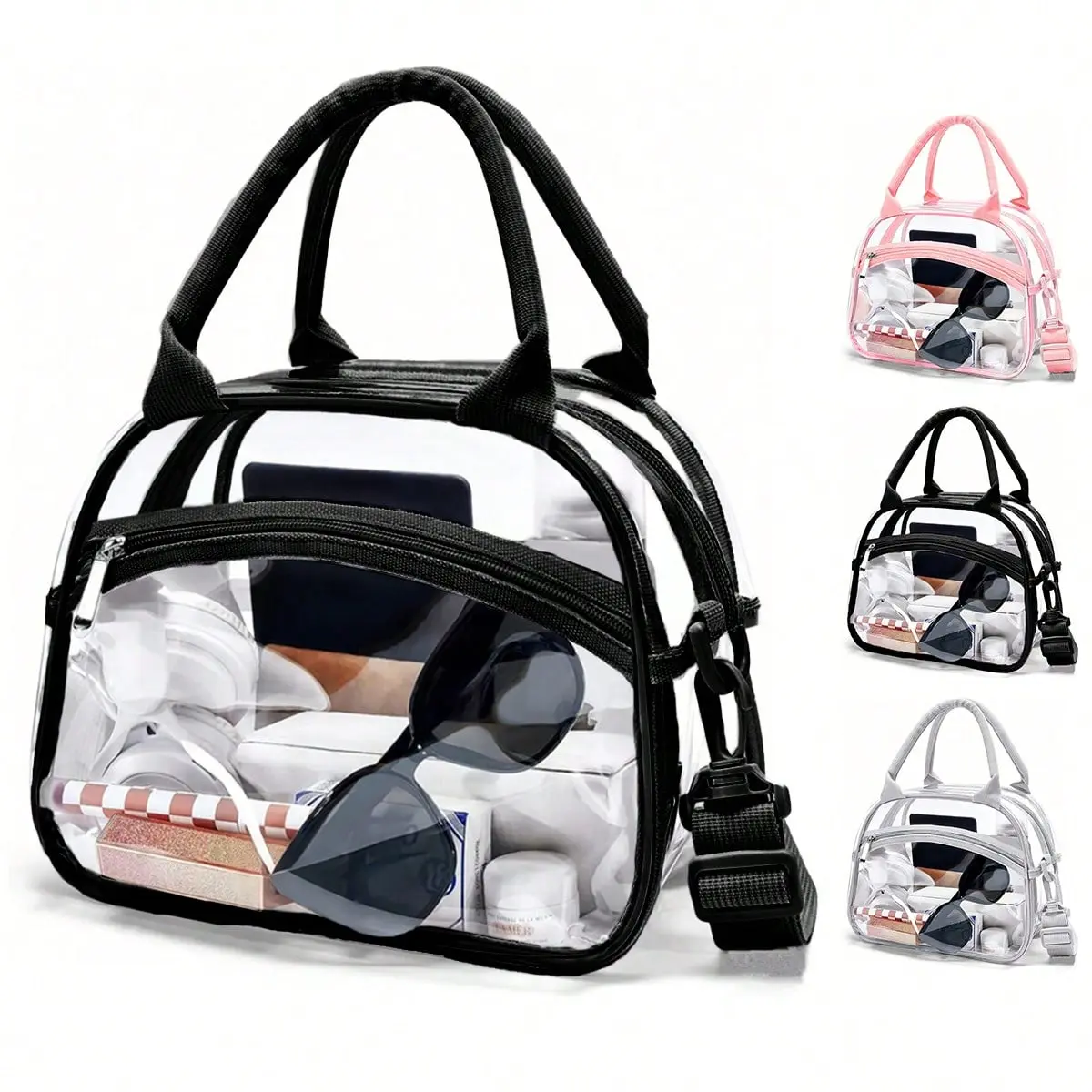 Women's Transparent PVC Evening Handbag - Adjustable Shoulder Strap, Crossbody Bag for Women, Durable Carry-All, Unisex for Work and Travel, Crossbody Bags For Women, Durable Women's Handbags