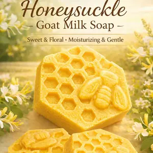 Ginger & Pine Apothecary Honeysuckle Goat Milk Soap Handmade Floral Spring Moisturizing Bar Sweet & Floral Gentle Creamy Lather for Everyday Use